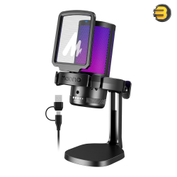 MAONO DGM20 USB Microphone – Cardioid Condenser Plug-and-Play Desktop Mic