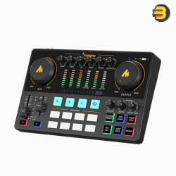 MAONO MAONOCASTER AME2A 10-Channel Podcast Mixer – Pro Preamp, 48V Phantom Power, Bluetooth 4.2, USB-C, 11 Sound Pads