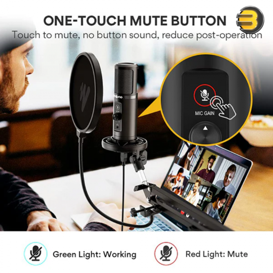 MAONO PM422 Podcast USB Microphone Plug & Play – 192kHz/24-Bit Sound Chipset, 16mm Electret Capsule, Cardioid Pattern MAONO PM422 Podcast USB Microphone Plug & Play – 192kHz/24-Bit Sound Chipset, 16mm Electret Capsule, Cardioid Pattern