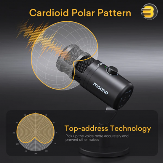 MAONO PD100U Dynamic USB Microphone – Cardioid Pattern, 192kHz/24-Bit, USB-C MAONO PD100U Dynamic USB Microphone – Cardioid Pattern, 192kHz/24-Bit, USB-C