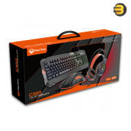 Meetion C505 4-in-1 Gaming Kit – USB Backlit Keyboard, 3200 DPI Ergonomic Mouse, Noise-Canceling Headset, Non-Slip Mouse Pad, Plug & Play