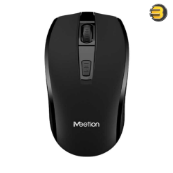 Meetion R560 Wireless Mouse – 1600 DPI 2.4GHz Optical, 3-Button Ambidextrous Design, 10m Range, Ergonomic Shape, Black