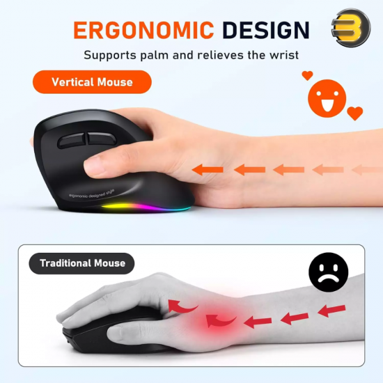 Meetion BTM010L Right-Handed Wireless Mouse – Ergonomic & 2400 DPI