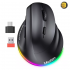 Meetion BTM010L Right-Handed Ergonomic Wireless & Bluetooth Mouse (Black)