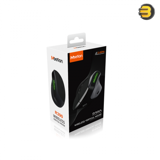 Meetion R390 Wireless Vertical Mouse – 3200 DPI & Rechargeable