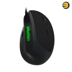 Meetion M390 Wired Ergonomic Vertical Mouse – 4-Level DPI (800-3200), Volume Controls, Soft-Touch Matte Finish, Plug & Play