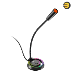 Meetion MC14 RGB Gaming Microphone – 360°Adjustable Gooseneck, Quick Volume Control, Customizable LED Lighting