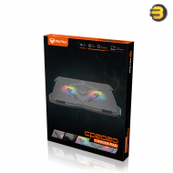 Meetion CP2020 Gaming Cooling Pad – LED Backlit, Height Adjustable, USB Powered, Super Silent Cooling for 9-14 Inch Laptops with Rapid Heat Dissipation