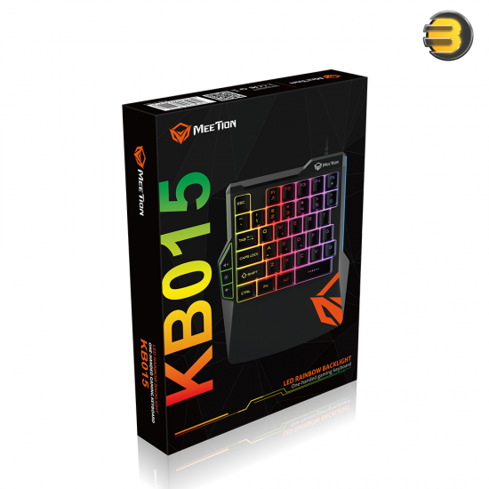 Meetion One-Hand KB015 Rainbow Backlit Gaming Keyboard – Ergonomic Design, Universal Compatibility, Customizable Lighting Meetion One-Hand KB015 Rainbow Backlit Gaming Keyboard – Ergonomic Design, Universal Compatibility, Customizable Lighting