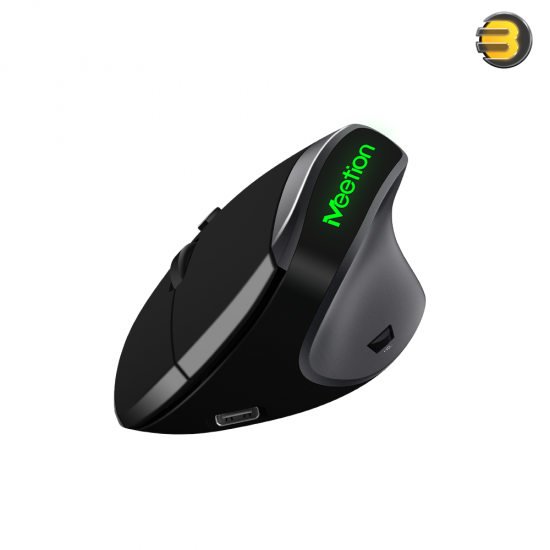 Meetion R390 Wireless Vertical Mouse – 3200 DPI & Rechargeable