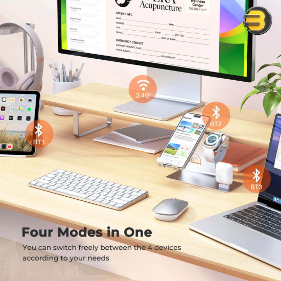 Meetion Ikey C210 Wireless Keyboard & Mouse Combo – 4-Mode & Arabic Layout