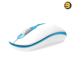 Meetion R547 White/Blue Wireless Mouse – 2.4GHz Optical, 3-Button, Switchable 800/1200/1600 DPI, 10m Range, Ambidextrous Design