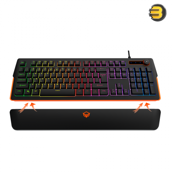 Meetion K9520 RGB Gaming Keyboard – Arabic Layout & Magnetic Wrist Rest