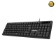 Meetion K300 Black  Ergonomic USB Wired Keyboard – Silent Keys, UV-Printed Durability, 1.8m Cable, Plug & Play