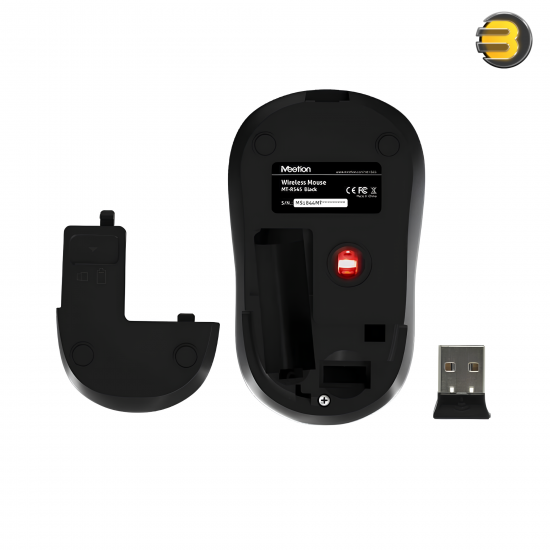 Meetion R545 Wireless Mouse Black – 1600 DPI 2.4GHz Optical Mouse, 3-Button Ambidextrous Design, 10m Range
