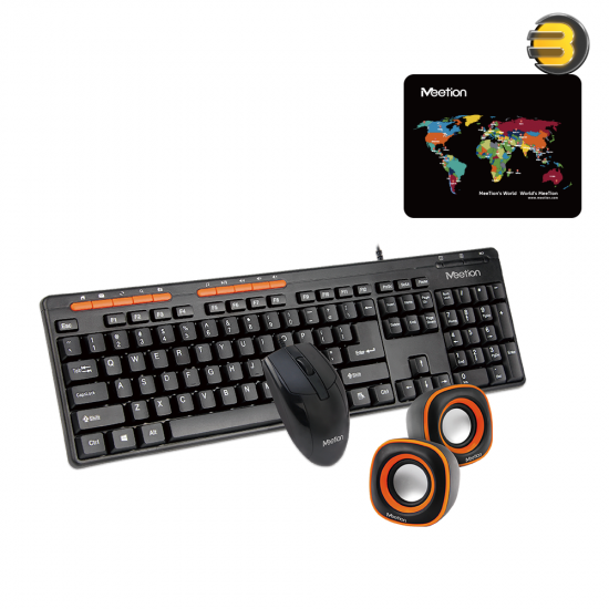Meetion C105 Office Combo – Keyboard, Mouse, Speaker & Mouse Pad