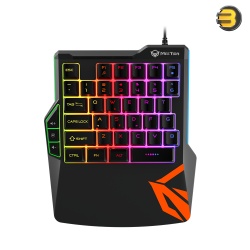Meetion One-Hand KB015 Rainbow Backlit Gaming Keyboard – Ergonomic Design, Universal Compatibility, Customizable Lighting