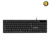 Meetion K300 Black Ergonomic USB Wired Keyboard – Silent Keys, UV-Printed Durability, 1.8m Cable, Plug & Play