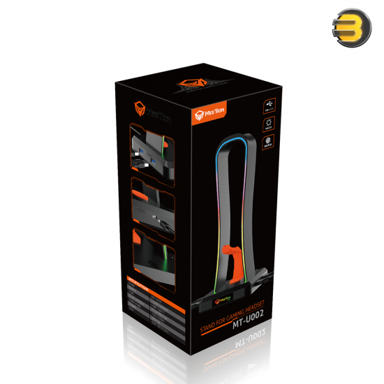 Meetion U002 RGB Gaming Headset Stand – 4 USB Ports & Mouse Bungee