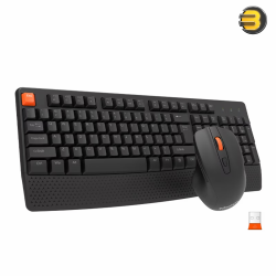 Meetion C4130 Wireless Ergonomic Keyboard & Mouse Combo — 104/105-Key Quiet Keyboard with Wrist Rest, Optical Mouse with Adjustable DPI (800/1200/1600), 2.4GHz USB Nano Receiver, USB-C Adapter Included, Compatible with Windows & macOS