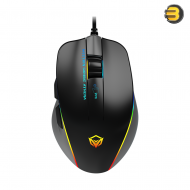 Meetion GM23 Gaming Mouse – 12800 DPI Optical Sensor, RGB Circulation Backlighting, High-Quality Switches, Macro Programming, and Ergonomic Soft-Touch Design for Precision Gaming