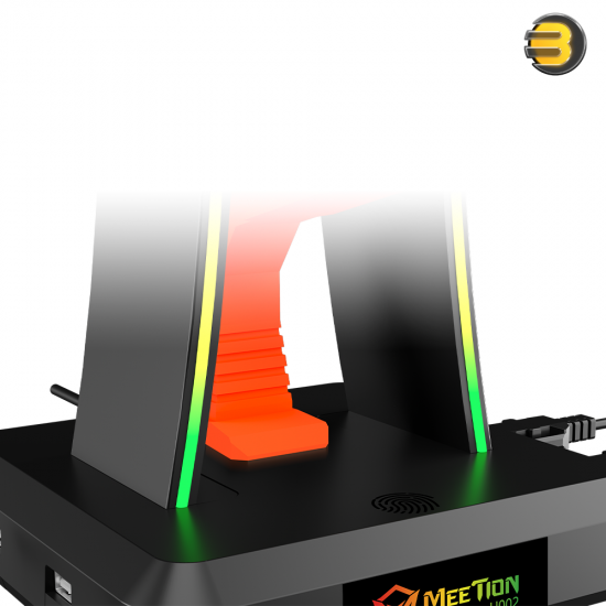 Meetion U002 RGB Gaming Headset Stand – 4 USB Ports & Mouse Bungee