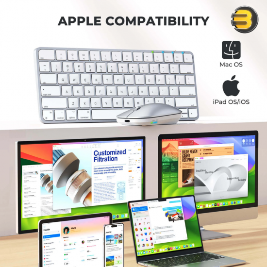 Meetion Ikey C210 Wireless Keyboard & Mouse Combo – 4-Mode & Arabic Layout