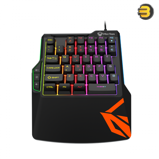 Meetion One-Hand KB015 Rainbow Backlit Gaming Keyboard – Ergonomic Design, Universal Compatibility, Customizable Lighting Meetion One-Hand KB015 Rainbow Backlit Gaming Keyboard – Ergonomic Design, Universal Compatibility, Customizable Lighting