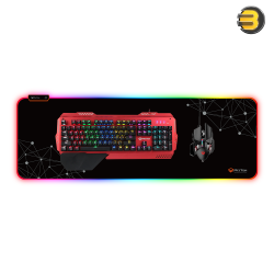 Meetion PD121 Large RGB Gaming Mouse Pad – Pluggable USB Cable, Non-Slip Rubber Base, Vibrant RGB Backlit Effects