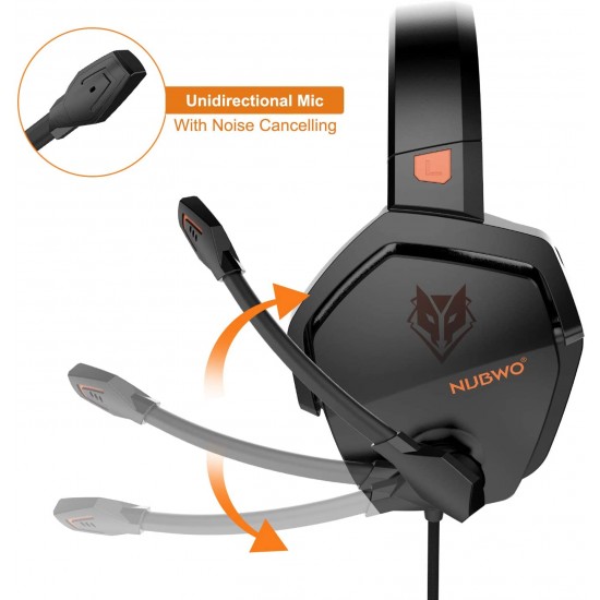 NUBWO N16 Stereo Gaming Headset with Noise Canceling Mic, Work from Home Headphones with mic for PS4, Xbox One, Nintendo Switch Lite, PC, Laptop, Mac