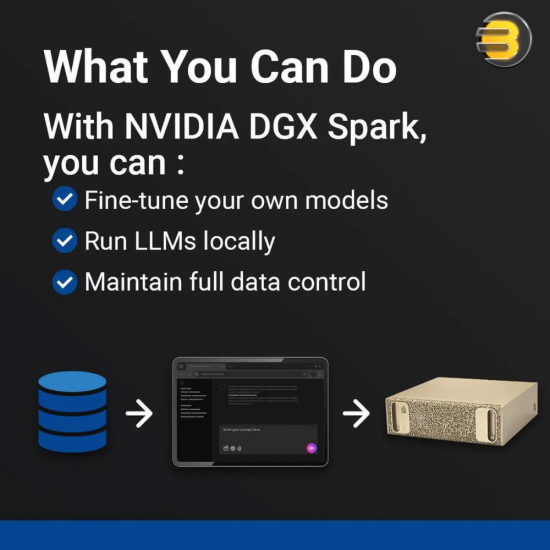 NVIDIA DGX Spark ultra-compact AI workstation with GB10 Grace Blackwell Superchip, 128GB unified memory, 4TB NVMe SSD and Wi-Fi 7 connectivity