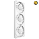 NZXT F360 RGB Core 360mm single-frame RGB case fan unit in matte White with hub-mounted addressable LEDs, fluid dynamic bearing, and single-cable PWM setup