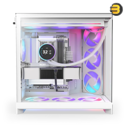 NZXT H9 Flow RGB White Large Dual-Chamber Mid-Tower PC Case – Tempered Glass & 420mm Rad Support NZXT H9 Flow RGB White Large Dual-Chamber Mid-Tower PC Case – Tempered Glass & 420mm Rad Support