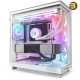 NZXT F360 RGB Core 360mm single-frame RGB case fan unit in matte White with hub-mounted addressable LEDs, fluid dynamic bearing, and single-cable PWM setup