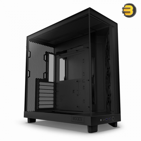 NZXT H6 FLOW Compact Dual-Chamber Mid-Tower Airflow Case, Black, CC-H61FB-01