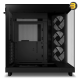 NZXT H6 Flow RGB Black compact dual-chamber mid-tower PC case with ultra-clear tempered glass, angled front-right F120 RGB Core fans, and 91mm cable management clearance