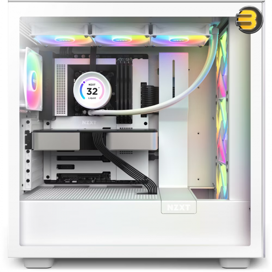NZXT Kraken Elite RGB 360mm - RL-KR36E-W1 – RGB AIO CPU Liquid Cooler – Customizable LCD Display - 3 x F120RGB Core Fans Radiator Fans White LGA 1700 / AM5 Compatible