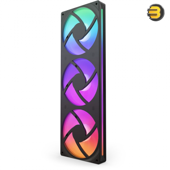 NZXT F360 RGB Core 360mm Single-Frame RGB PWM Fan Unit NZXT F360 RGB Core 360mm single-frame RGB case fan unit in matte black with hub-mounted addressable LEDs, fluid dynamic bearing, and single-cable PWM setup