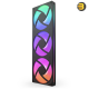 NZXT F420 RGB Core 420mm single-frame RGB case fan unit in matte black with hub-mounted addressable LEDs, fluid dynamic bearing, and single-cable PWM setup