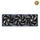 NZXT F360X 360mm performance RGB single-frame fan in matte black with brushed aluminum accents, 30mm thick profile, and LCP blades for high static pressure