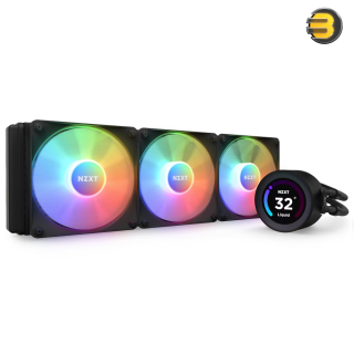 NZXT Kraken Elite RGB 360mm - RL-KR36E-B1– RGB AIO CPU Liquid Cooler – Customizable LCD Display - 3 x F120RGB Core Fans Radiator Fans White LGA 1700 / AM5 Compatible