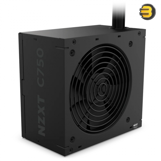 NZXT C750 Bronze ATX 3.1 750W 80 PLUS Bronze Power Supply NZXT C750 Bronze ATX 3.1 750W non-modular power supply with native PCIe Gen 5.1 12V-2x6 connector, 120mm FDB PWM fan, and flat black ribbon cables