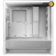 NZXT H5 Flow RGB White compact mid-tower PC case with ultra-clear tempered glass, included F360 RGB Core front fan, and high-performance mesh filters