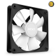NZXT F120 RGB Core 120mm black case fan with hub-mounted addressable RGB LEDs, fluid dynamic bearing, and 4-pin PWM control for optimal airflow