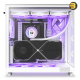 NZXT H6 Flow RGB White compact dual-chamber mid-tower PC case with ultra-clear tempered glass, angled front-right F120 RGB Core fans, and 91mm cable management clearance