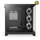 NZXT H9 Flow RGB Black large dual-chamber mid-tower PC case with dark tinted tempered glass, F420 RGB Core front fan, and back-connect ATX motherboard support