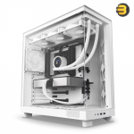 NZXT H6 FLOW Compact Dual-Chamber Mid-Tower Airflow Case, White, CC-H61FW-01