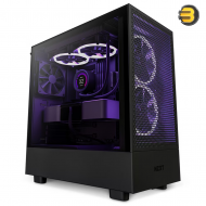 NZXT H5 Flow - All Black CC-H51FB-01 Black SGCC Steel, Tempered Glass ATX, Micro-ATX, mini-ITX Computer Cases