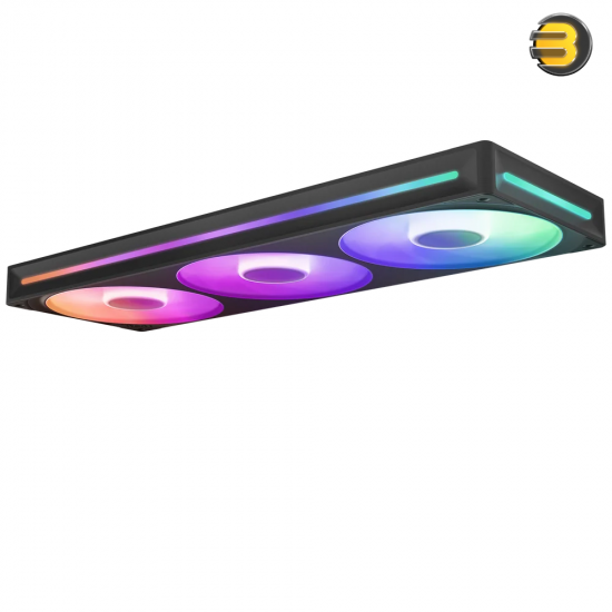 NZXT F360 RGB Core 360mm Single-Frame RGB PWM Fan Unit NZXT F360 RGB Core 360mm single-frame RGB case fan unit in matte black with hub-mounted addressable LEDs, fluid dynamic bearing, and single-cable PWM setup