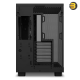 NZXT H6 Flow RGB Black compact dual-chamber mid-tower PC case with ultra-clear tempered glass, angled front-right F120 RGB Core fans, and 91mm cable management clearance
